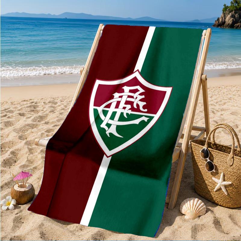 Flumi-nense Football Crest Printed Microfiber Beach Towel, Soft And Absorbent, Quick-Dry, Ideal for Summer Travel, Beach Essential, Swimming Pool