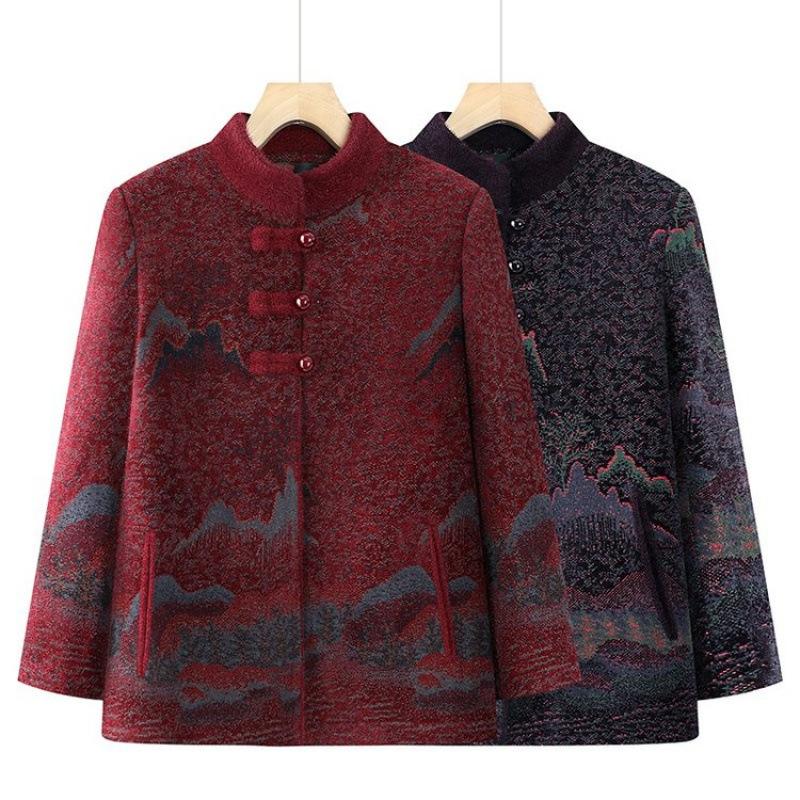 Winter mink velvet jacket women's velvet thickened cotton-padded clothes old lady clothes
