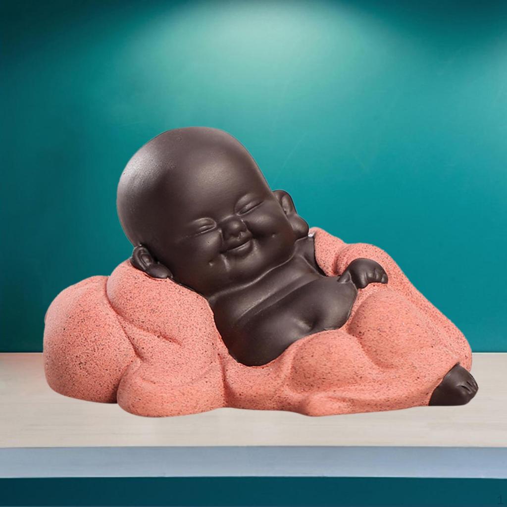 Creative Little Ceramic Maitreya Happy Buddha Sculpture Figurine Ornaments,