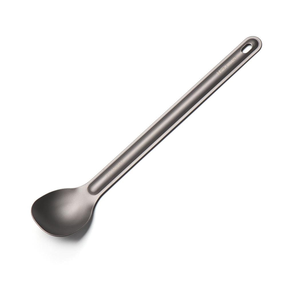 Environmental Portable New Pure Cutlery Fork Long Handle Spoon Outdoor Picnic Accessories Titanium Cookware