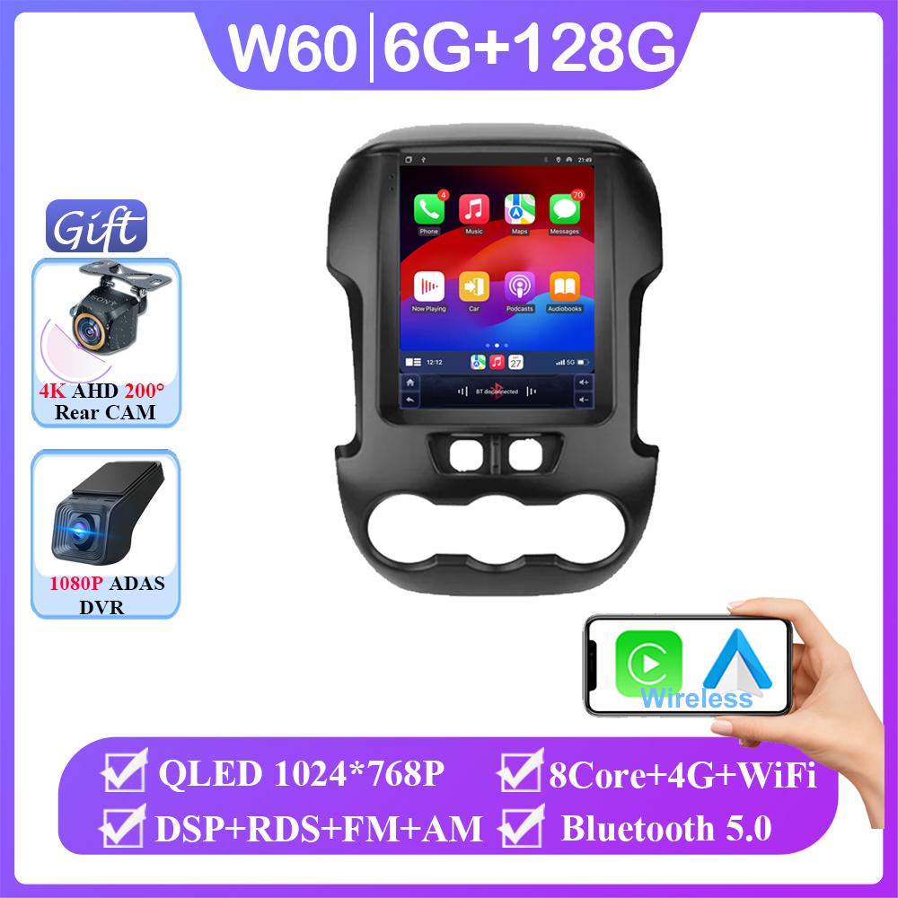 9.7 Inch Android 14.0 For Ford Ranger 2012 2013 2014 2015 Car Radio Stereo Auto DSP Carplay GPS Navigation Player Video 4G Lte