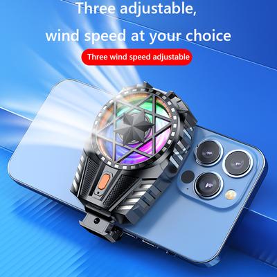 Universal Mobile Phone Cooling Fan RGB Cool Fan Radiator Turbo Hurricane Game Cooler Portable Mini Fan for Samsung/IPhone/Huawei