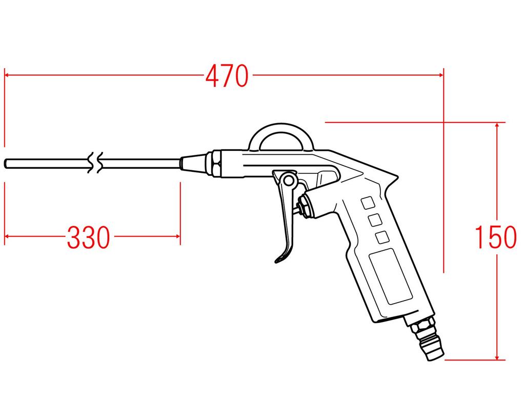 Toyomitsu Luftblåspistol med långt munstycke AM-2015-3L