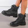 Moda 2024 Zima Grube Pluszowe Botki do Kostki Kobiety Moda Antypoślizgowe Platformowe Botki Bojowe Kobieta Sznurowane Zamek PU Skóra Botas Mujer