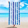 Blue Stripe Beach Towel Oversized Microfiber Quick Dry Sandproof Swimming Bath Towel for Pool Travel Camping