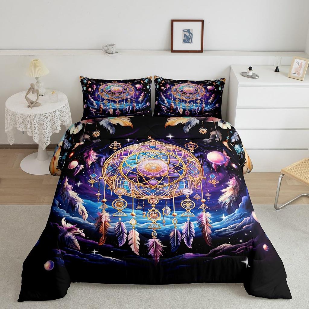 Dreamcatcher Duvet Covers for Kids Teens Queen Quilt Covers Lightweight Down Bedroom Decor 2 Pillowcases 1 Duvet Cover No Quilt