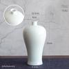 Thin-Walled Translucent White Ceramic Vase, Zen Style, Antique Chinese Plum Blossom Ornament for Living Room Decor.