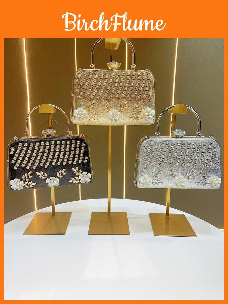 Polyester Clutch Bag For Evening Dress With Sparkling Embellishments For Formal Events