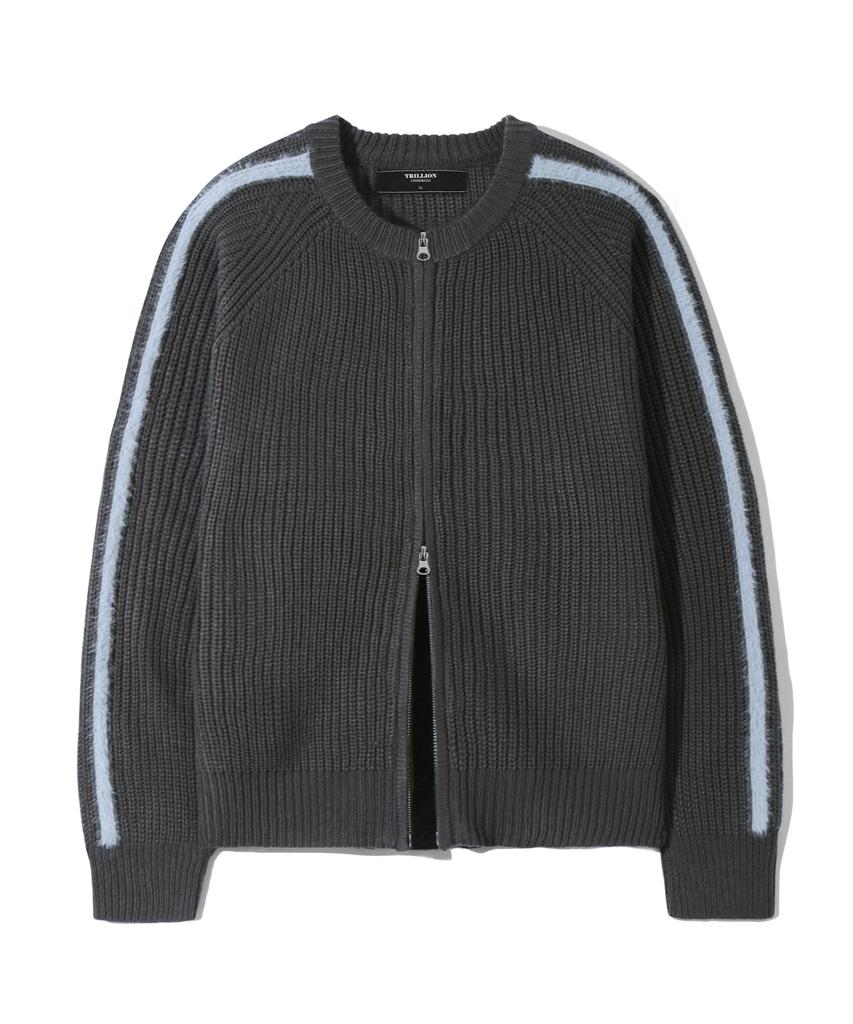 Maglia Tricot TRILLION con Zip e Spazzola Lavabile (Carbone)