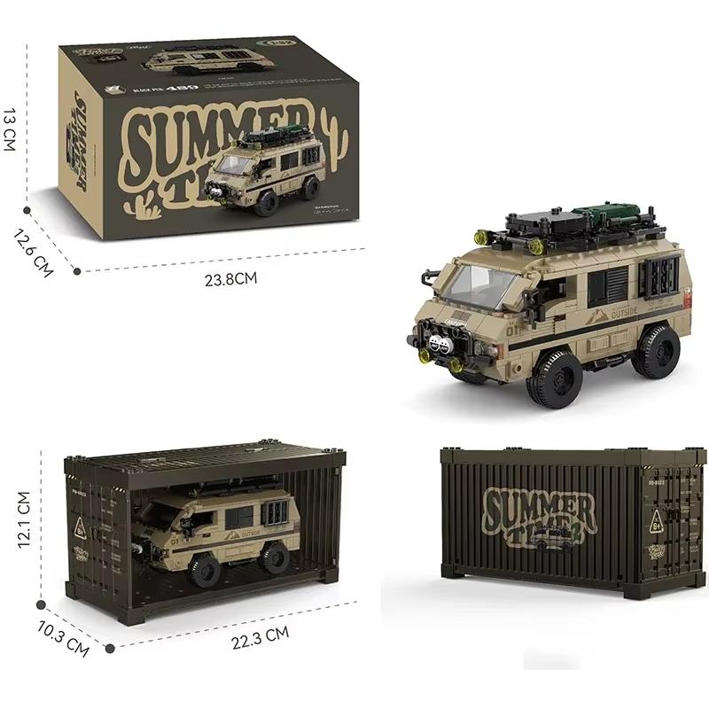 Toyota Camper Supercar Building Blocks AE86 Pallet Truck Off Road Vehicle Model Bricks Decoration Diy Toy For Kids Holiday Gifts