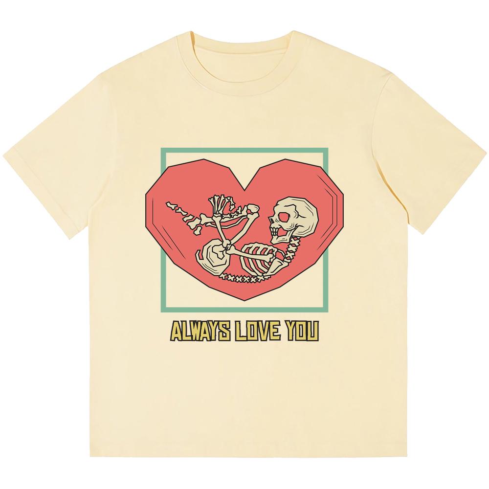 

230GSM плотные хлопковые мужские футболки с принтом скелета внутри в стиле ретро, ​​панк-футболка Harajuku, повседневные уличные футболки