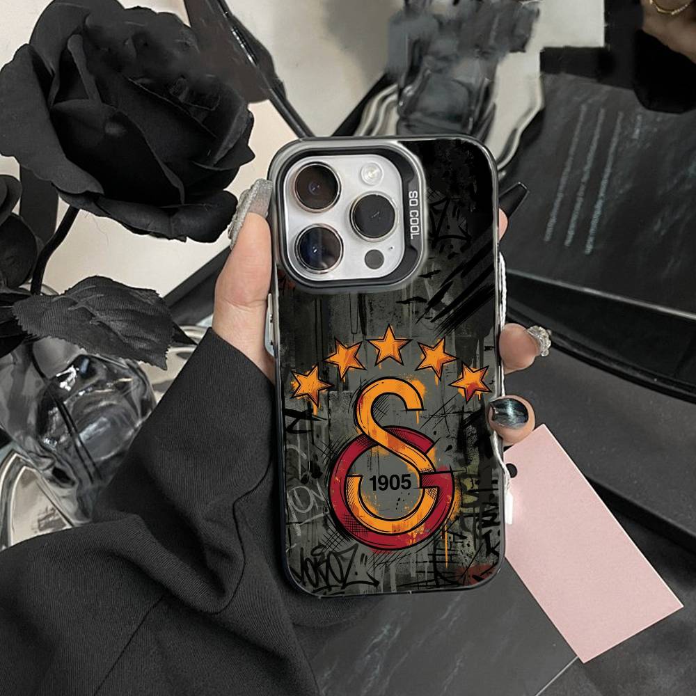 G-Galatasaray 1905 Handyhülle Für iPhone17, 16,15,14,13,12 Pro Max Schwarz Candy Matt Stoßfeste Hülle