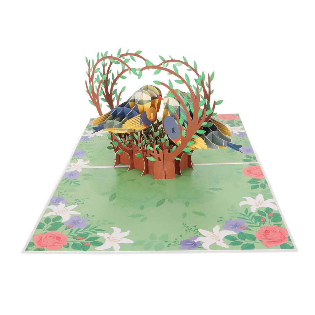 Lovebirds 3D Greeting Card Handcraft Repeatable Folding Exquisite Valentines Day Greeting Cards for