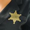 European & American Creative Police Badge Brooch - Retro Six-Pointed Star Medal Pin for Clothing Accessories