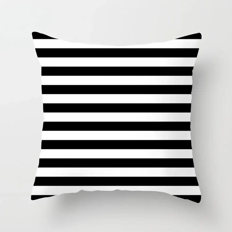 Black line decorative pillowcase living room office ornaments home decoration cushion cover with zipper