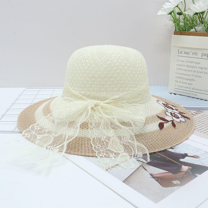 Straw Straw Hat Women's Big Eaves Beach Hat Summer Shading Sun Hat Outdoor Travel Seaside Spring and Autumn Versatile