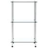 3 Tier Transparent Glass Shelf 40 X 40 X 67 Cm Tempered Glass