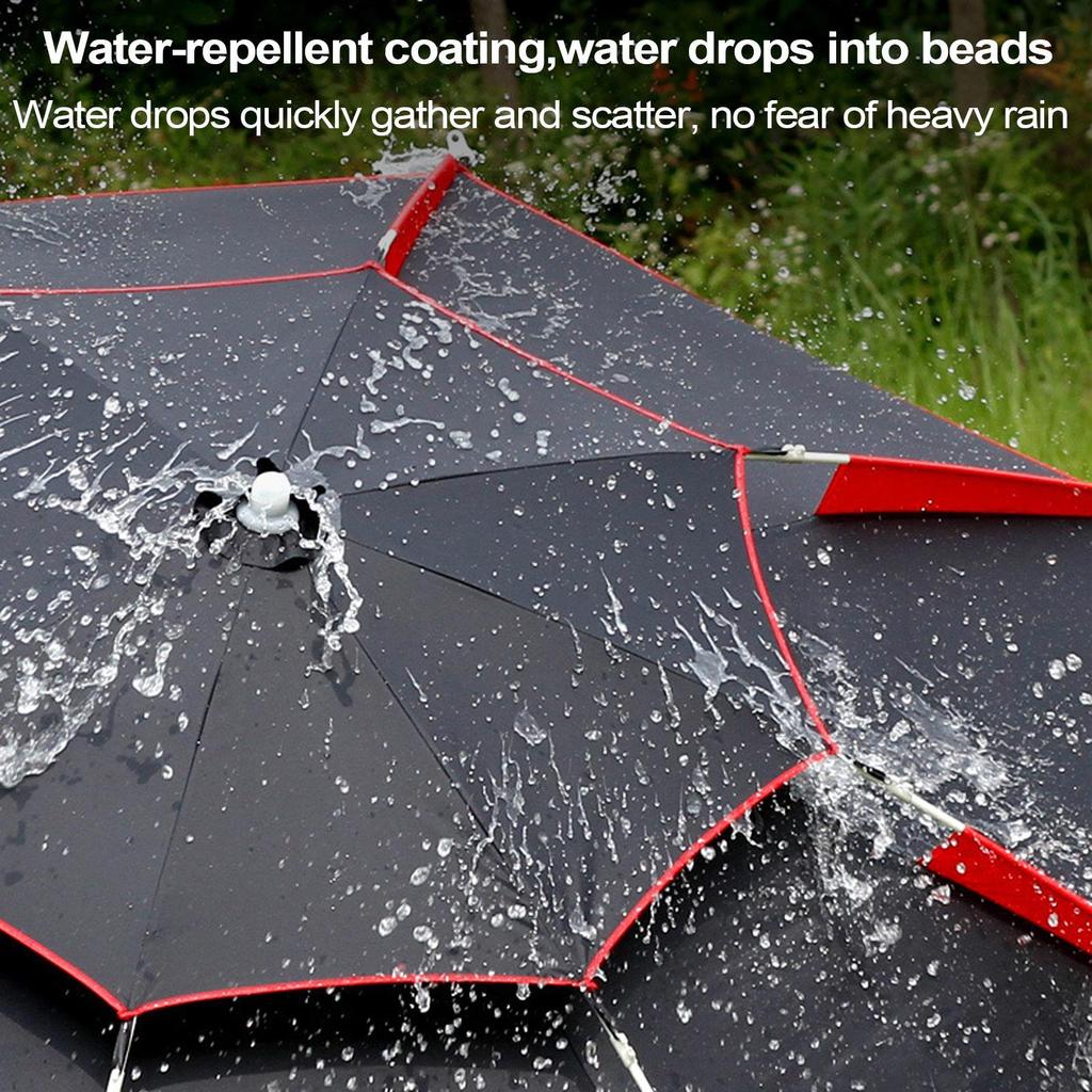 Double Fishing Sun Umbrella With Storage Carry Case 360-Degree Rotation Fishing Canopy Waterproof Sunscreen Fishing Umbrella