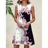 Floral Print Crew Neck Tank Dress Elegant Sleeveless Tank Dress For Summer Women's Clothing Y2k Ladies Clothes