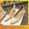 2025 Spring, Summer and Autumn Design Sense Niche with Skirt Not Tired Feet Single Shoes Small Pointed Thick Heel Temperament High Heels