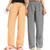 Trousers Stripe Grid Pants High Waist Loose-fit Plaid Sleepwear Lattice Pajams Pants  Summer