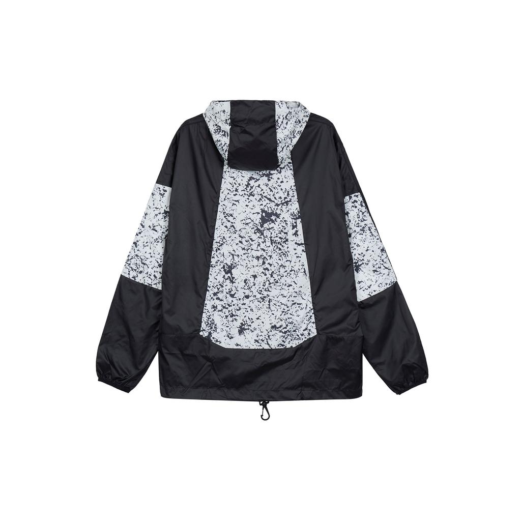 adidas Originals Trefoil Splice Logo Print Casual Hooded Jacket Men Jackets Black White DV1965