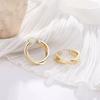 2Pcs/Set Sparkly Earrings Ear Stud Piercing Jewelry Korean Women'S Temperament Circle Pearl Earrings Party Jewelry Accessories