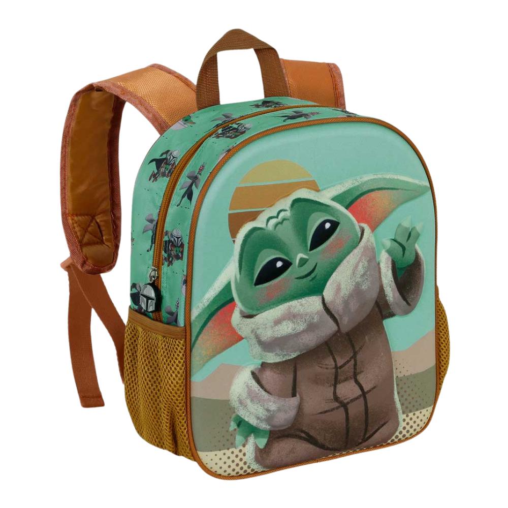 Jednokomorowy 3D Plecak Przedszkolny Grogu Baby Yoda Zielony 26X31X11Cm