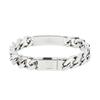 Pattern Engraved Chain Palladium Cuban Link Unisex Jewelry Silver M00270