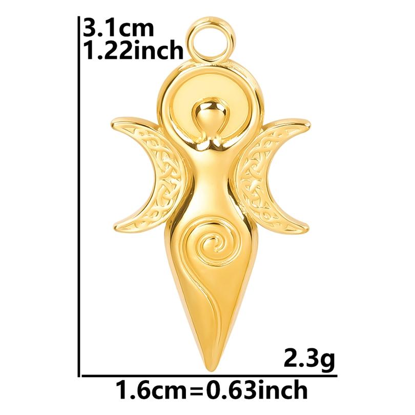 5pcs/Lot New Moon Charm No Fade Stainless Steel Pendants Charms In Bulk DIY Jewelry Making Supplies Witch Knot Star Accessories