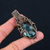 Wonderful Aqua Apatite Gemstone Handmade Pure Copper Wire Wrapped Pendant Jewelry
