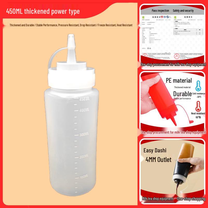 Graduated Squeeze Bottle for Sauces and Dressings - Pointed Tip for Precision