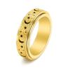 Rotatable Stainless Steel Star Moon Stress Relief Ring for Women