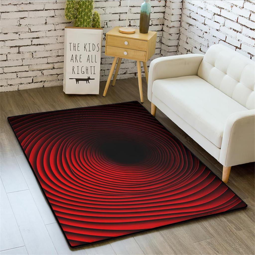 3D Optical Illusion Living Room Carpet Bedroom Living Room Anti-slip Floor Rug Soft Hallway Kitchen Floor Mats Home Decoration