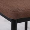 Set of 4 Padded Chairs for Living Room or Dining Room, Modern Kitchen Chairs, in Metal and Khaki Fabric