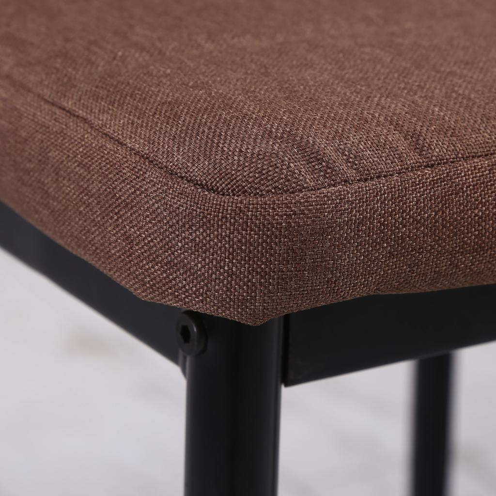 Set of 4 Padded Chairs for Living Room or Dining Room, Modern Kitchen Chairs, in Metal and Khaki Fabric