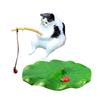 Funny Fishing Kitten for Aquarium Glass WallDecoration Landscaping Cute Kitten FishTank Cartoon Decors Statue Resin