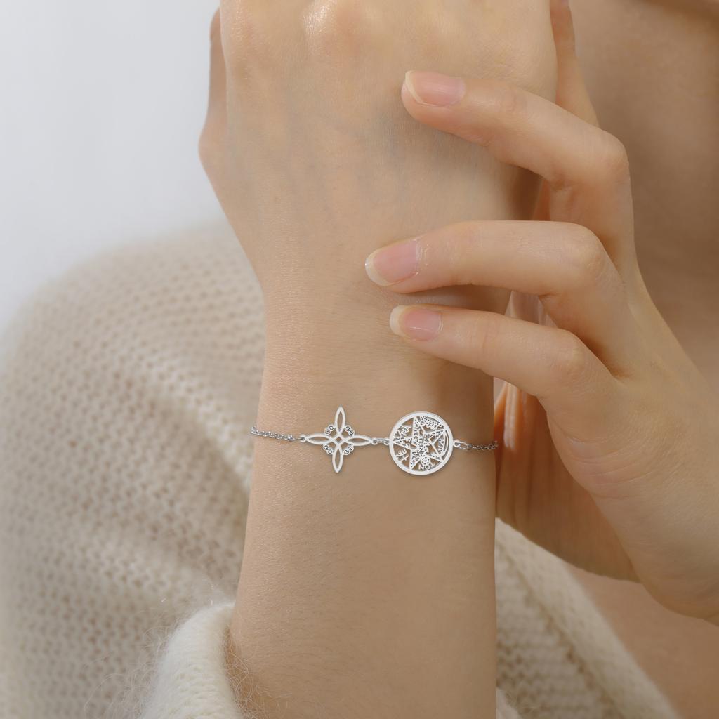  Wicca Witch Knot Bracelet Stainless Steel God Name Tetragrammaton Pentagram Bracelet Solomon Amulet Jewelry Wholesale