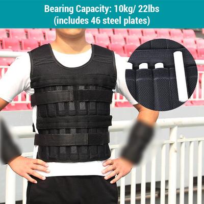 Gilet lesté de 10 kg pour entraînement physique, plaques d'acier, gilet lesté pour entraînement physique, course à pied
