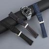 Vintage Handmade Denim Leather Watch Strap 20mm Blue Black Gray Watch Band for Men Women Wristband Bracelet Accessories