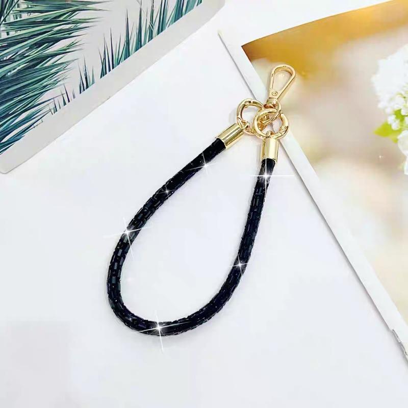 Mobile Phone Lanyard, Short Crystal Wrist Chain, Luxury Fashion Women's Lanyard, Camera Chain, Handbag, And Strong Case