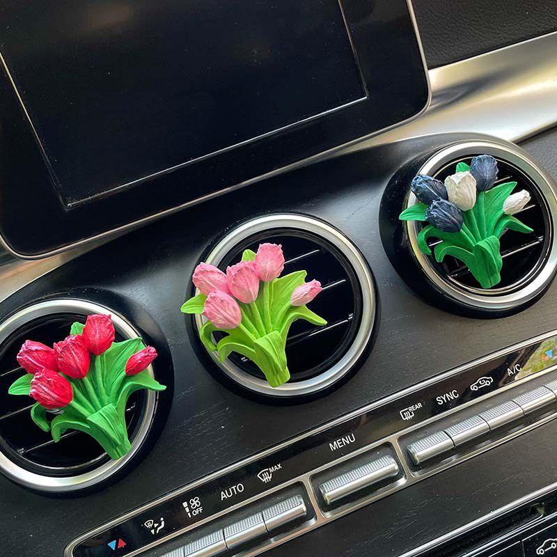 Car Perfume, Pink Tulip, Car Air Conditioner Vent Decoration, Diffuser Stone, Fragrance Gift, Light Fragrance