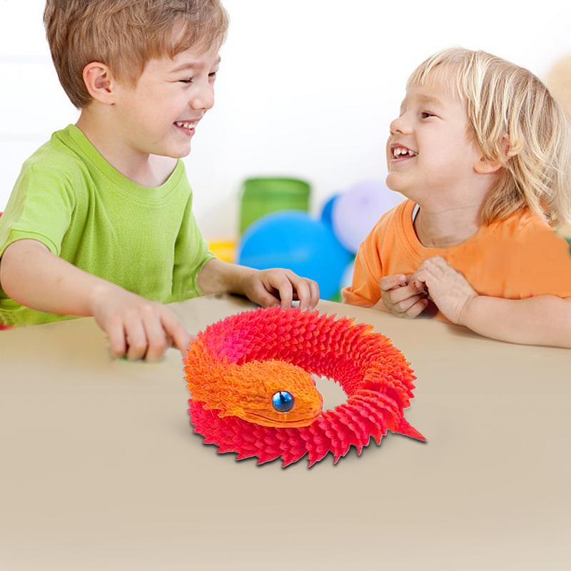 3D Printed Snake Movable Joint Simulation Snake Figurine Creative Snake Model Collectibles Home Office Desk Decor Crafts Gift