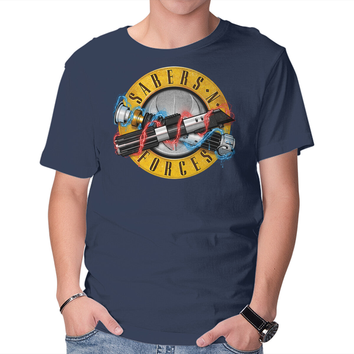 Unisex Crew Neck T-Shirt Forces N Sabers Graphic Short Sleeve Casual Tee XXL