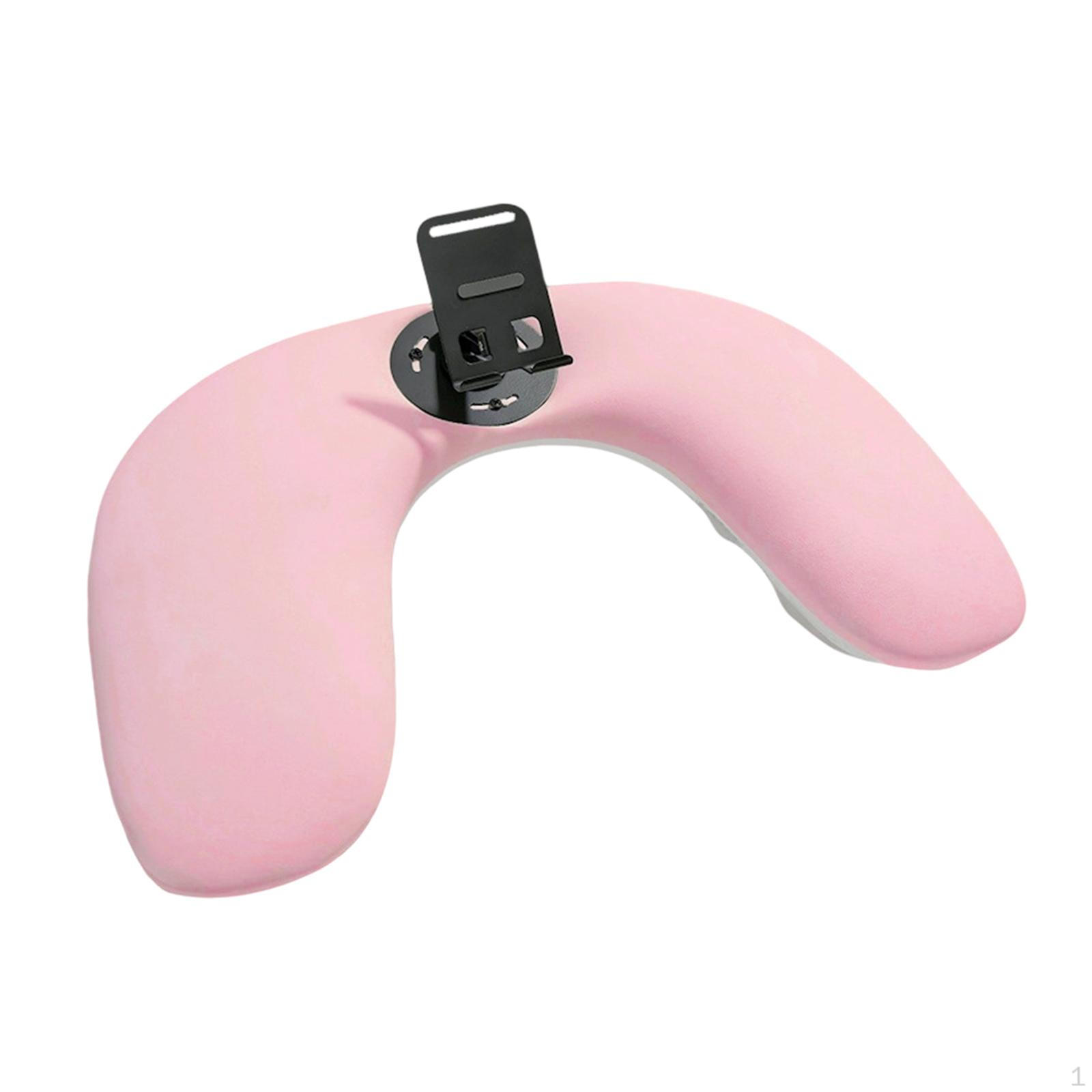 

Nail Arm Rest U Shape Hand Cushion Manicure Stand Ergonomic PU Leather Removable Support Comfortable рожевий
