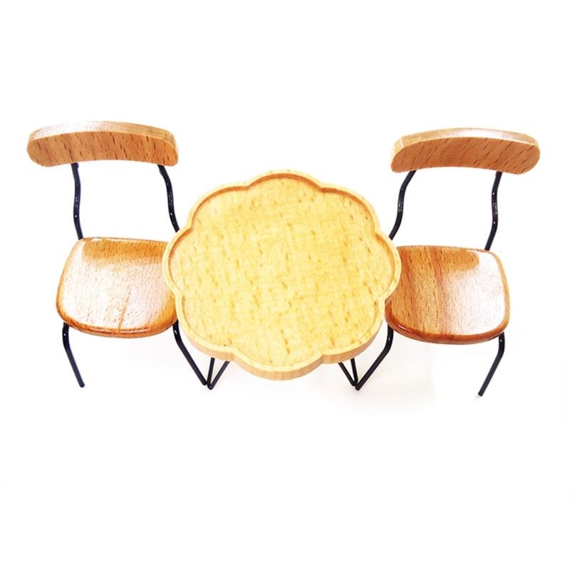 1/12 Scale Miniature Coffee Table Chair Set Scene Decoration Furniture Doll House Accessories Leisure Setting Props