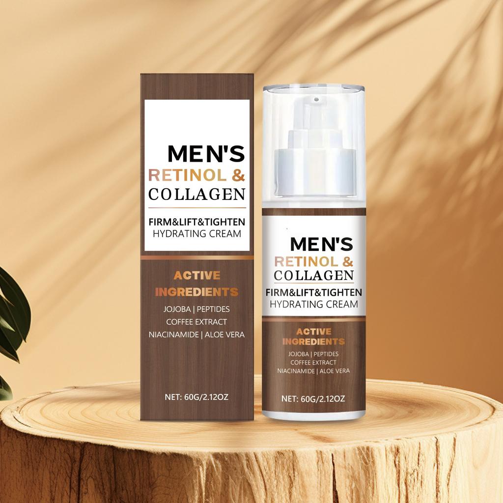 Retinol Kollagen Feuchtigkeitscreme für Männer Reduziert feine Linien, hellt auf, strafft, spendet Feuchtigkeit und macht weich 60g