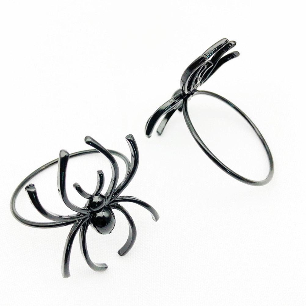 6Pcs Halloween Spider Napkin Rings Fine Texture Alloy Design for Family Reunion Craft Projects Dining Decor Napkin Ring
