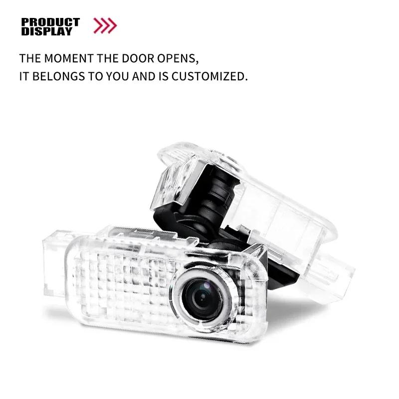 2pcs New Car Door Welcome Light Led HD Projector Lamp For Audi SPORTS SLINE A3 A4 8P 8V A6 A5 Q5 B7 B6 B9 QUATTRO RS Q3 Q7 S3 S4