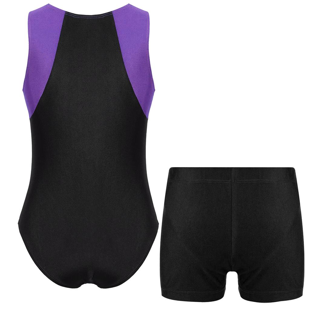 Dětská chlapecká kombinéza Unitard bez rukávů s šortkami Gymnastic Workout Biketard Trikot